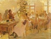 Anna Ancher en syskole i skagen oil painting
